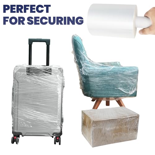 Image of ADHES Mini Hand Stretch Wrap Film, 5 Inch x 1000 Feet 80 Gauge Industrial Strength Stretch Film, Shrink Wrap Roll for Packing, Pallet, Furniture Wrapping Moving & Protection