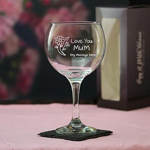 Personalised Engraved Gin Glass with Gift Box Cover