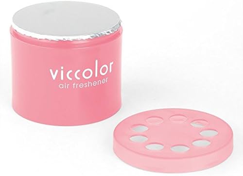 4x Round Can Style 2.5" Diameter, 2.128" Height Peach & Kiss Scent VicColor Air Freshener Odor Smell Eliminator Deodorize For Interior Indoor Car Vehicle Bathroom Restroom Home Office Universal