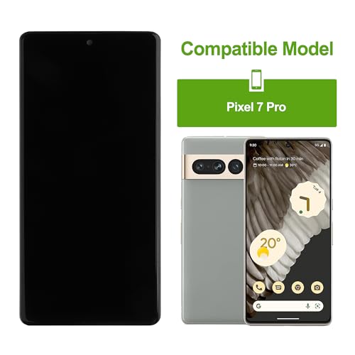 Écran LCD de rechange Pixel 7 Pro avec cadre noir GE2AE