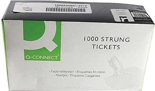 Image of Q-Connect KF01619 String Tickets 41mm x 25mm White pack of 100