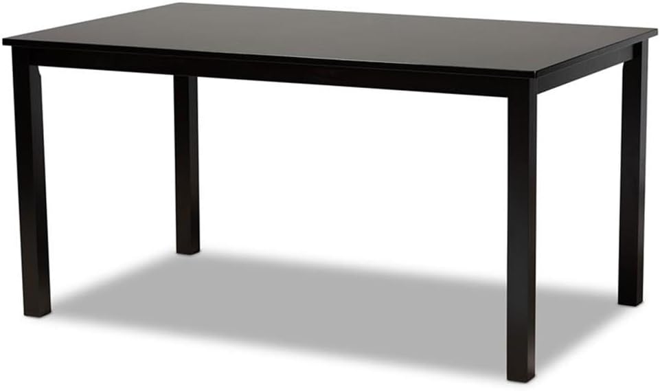 BOWERY HILL 6-Piece Dining Set, Gray Fabric Upholstery, Dark Brown Finished Wood, Rectangular Table with Bench and 4 Chairs, Foam Padded Seats, Cabriole Legs, Casual Elegance for Dining Room