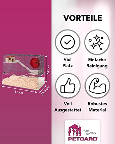 Hamsterkäfig Petgard für Mäuse und Hamster mit Glaswanne