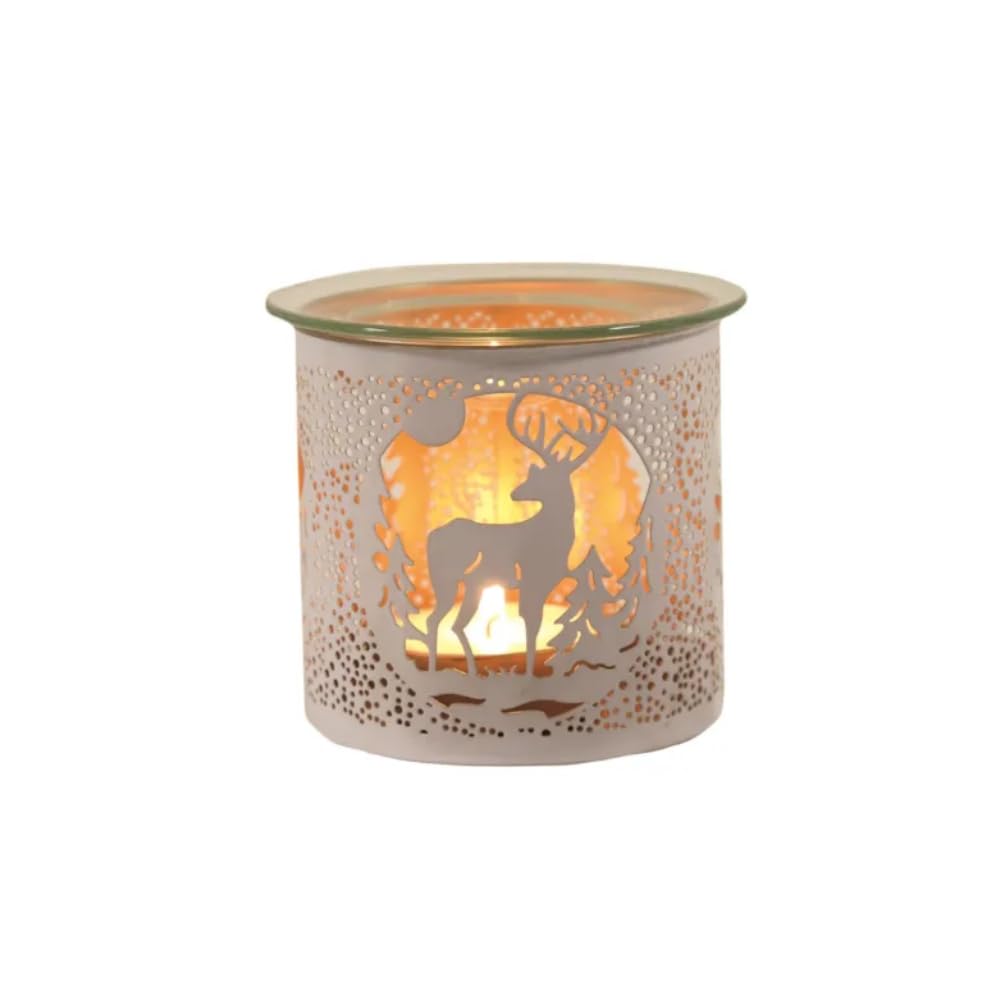 Aroma Multi Functional Tealight Wax Melt Burner 10.5Cm WhiteStag from B&Q