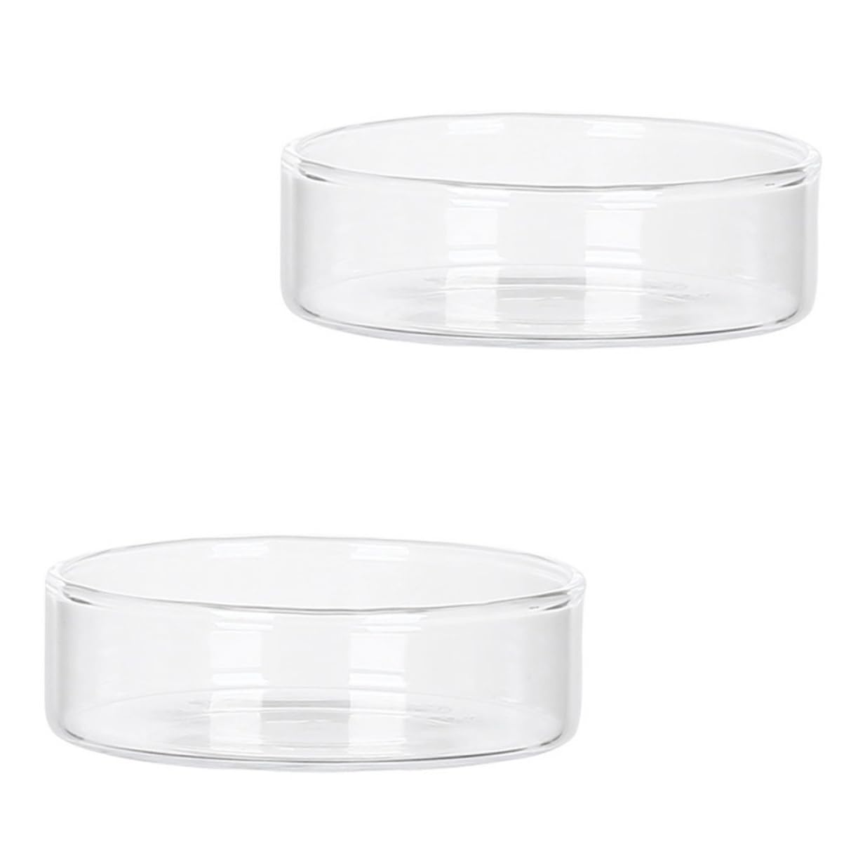Healifty 2Pcs Mini Glass Dessert Plates Elegant Serving Trays for Cake Salad Snacks Lightweight Design Chic Kitchenware for Home Decor and Entertaining