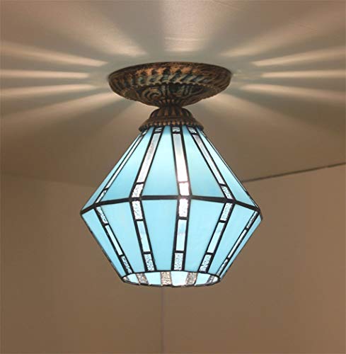 Plafonnier Tiffany bleu pour sublimer l'ambiance lumineuse de votre chambre et salon