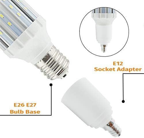 YAYZA! 2-Pack E12 to E26 E27 Bulb Base Adapter, Candelabra to Medium Edison Screw Light Socket Converter, Heat Resistant Up to 200℃ No Fire Hazard