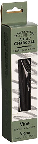 Winsor & Newton Artist Vine Charcoal Sticks Medium Box of 12 Sticks