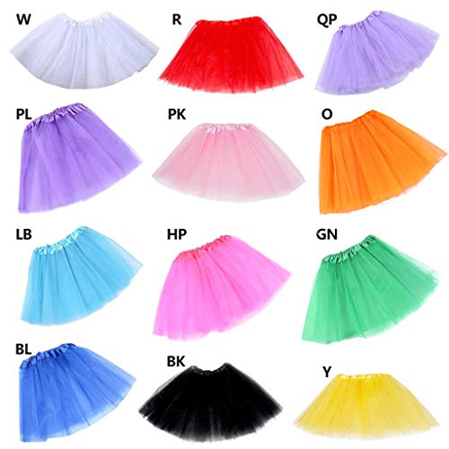 MAOSUO Minivestido de tule com três camadas para mulheres adultos 12 cores, saia de balé, plissada,