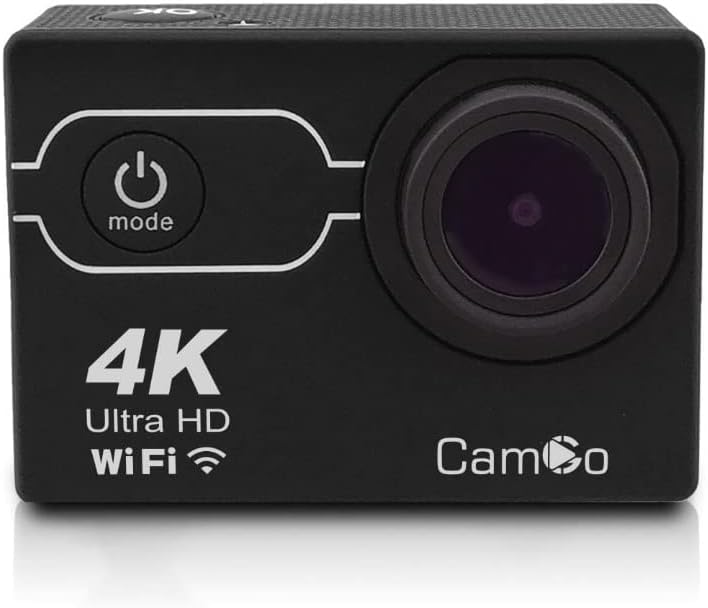 Front view of the CamGo 4K Action Camera without its waterproof case