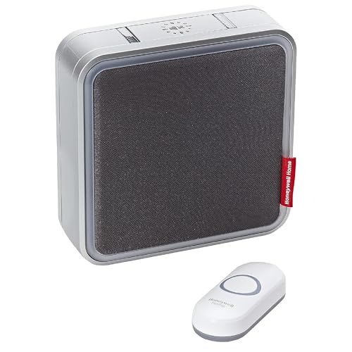 Honeywell Home DC917NG Series 9 Portable, Wireless LED Doorbell with Push Button & Customisable MP3 Melody (Grey)