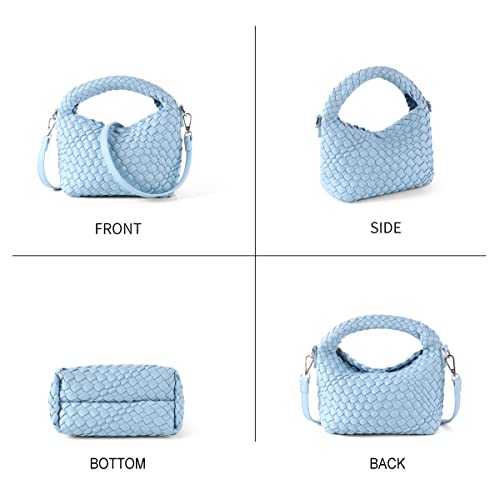 Image of Maydear Woven Purse for Women, Small Top Handle Handbag with Detachable Shoulder Strap, Crossbody Bag