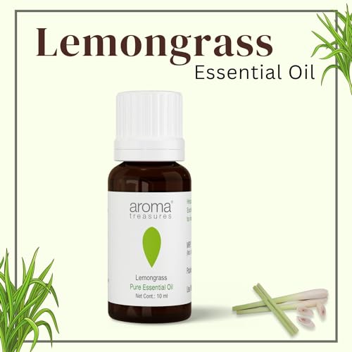 Image of Aroma Treasures Lemongrass Essential Oil - 100% Pure and Natural Aromatherapy Oil for Skin and Hair - 10ml