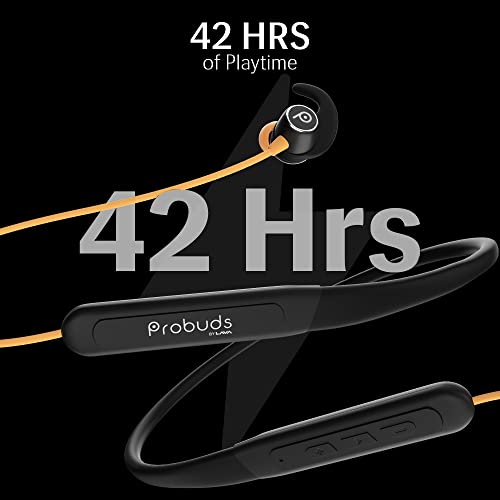 Image of Lava Probuds N11 Bluetooth Neckband with Dash Switch & 42 hrs Playtime, Quick Charge Technology(10min = 13hrs), IPX6 Rating, 12 mm Drivers and Pro Game Mode(Kai Orange)