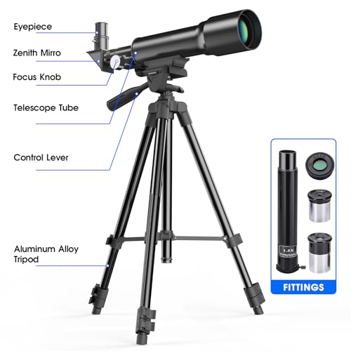 image for YUANZIMOO Telescope Kids 50mm Aperture 360mm AZ Astronomical Portable 