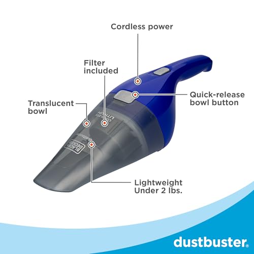 Image of BLACK+DECKER DUSTBUSTER QuickClean Cordless Handheld Vacuum, Home and Car Vacuum with Charger (HNVC115J22)