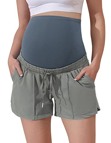 Maternity Training Shorts Comfy Drawstring Casual Elastic Waist Shorts Dark Grey 2Xl #TOP12