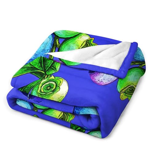 Couverture polaire bleuets 178x203 cm lit plaid - 4