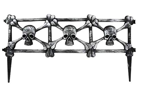 Halloween Skull and Crossbones Interlocking Fence (4 Pack)