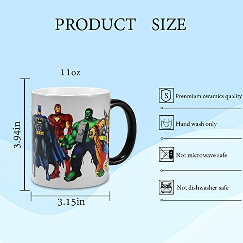 Goutool Color Changing Mug,Best Father's Day Gifts - Cool Superhero Heat Sensitive Magic Mug 11 Oz Ceramic Coffee Chocolate Cup Funny Xmas Birthday Gift For Kids Father (Superhero) #TOP6
