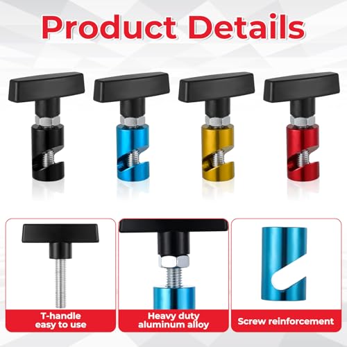 Image of 8 PCS Car Hood Prop Struts Clamp | Hood Strut Clamp Car Hood Holder Lift Support Retaining Clip Rod Retaining Holder Tool (Yellow, Blue, Red and Black)