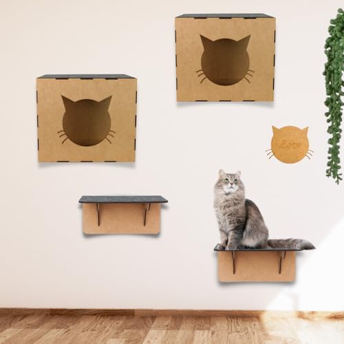 Melhor Playground para Gatos Brinquedo para Gatos Mdf Reforçado Gatificação Parquinho 4 peças com ca
