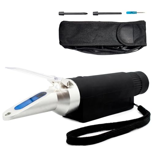 0–32% Brix Lighted Handheld Analog Refractometer with ATC, Durable LED Illuminated Brix Meter for Sugar Content, Juice and Syrup Testing, Fruit Vegetable Samples and Measurement