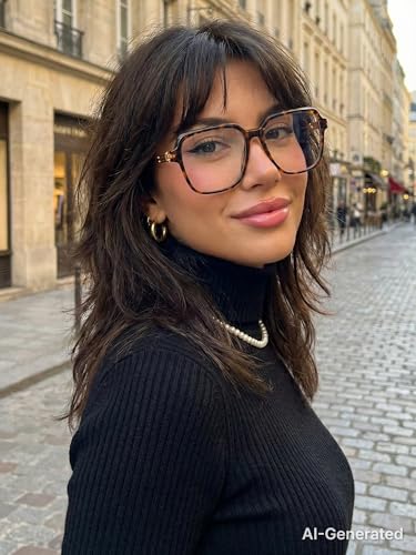 Image of VISOONE Oversized Blue Light Blocking Glasses with Chic Square TR90 Frame and Metal Temple for Women Men Ryan