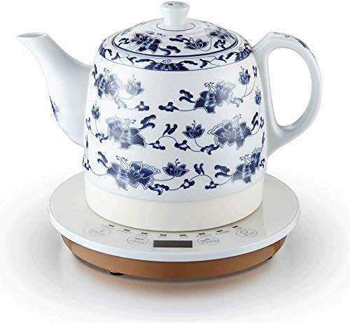 Haushalts-Wasserkocher Keramik intelligente Steuerung blau und weiß Porzellan Krug kocht Wasser schnell für Tee Kaffee Suppe Haferflocken 1L