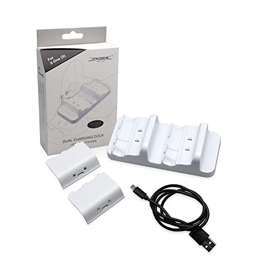 Dock Carregador Controle Xbox One S e X com 2 Baterias Branca