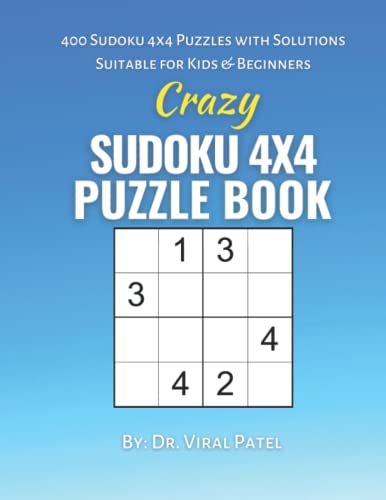 Crazy Sudoku 4X4 Puzzle Book: 400 Sudoku Puzzles for Adults and Kids 8-12 Large Print Book image 2