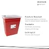 McKesson Prevent Sharps Container, Biohazard, Locking Lid, Red, 8 gal, 13 3/4 in x 13 3/4 in x 14 in