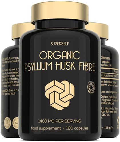 Organic Psyllium Husks Capsules 1400mg - 180 Tablets