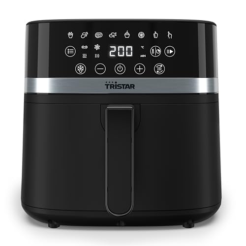 Tristar Digitale Heißluftfritteuse, 6L Kapazität, 8 Programme, LED-Touchscreen, Vorheizen & Shake-Erinnerung, PFAS-frei, Automatische Abschaltung, Spülmaschinenfest, 1700W, FR-9416