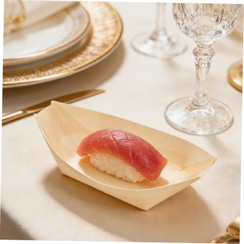 Platos desechables de sushi madera 6 pulg x100 pcs miniatura 7