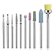 Broca Manicura, Comius Sharp 10 pcs Brocas Herramientas para Uñas, Fresas Torno Manicura Cabezal Pulidor para Manicura, Pedicura, Esmaltes, Uñas Acrílicas y Uñas de Gel