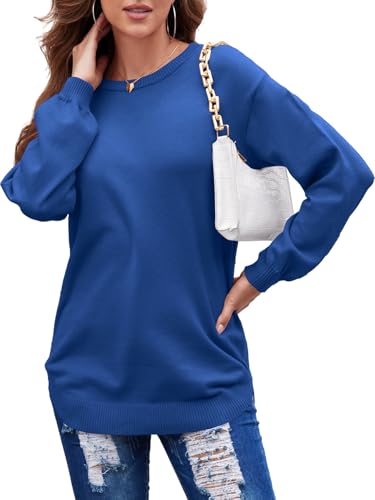 Image of BELAROI Plus Size Sweaters for Women Long Sleeve Shirts Loose Casual Oversized Tunic Sweater Fall Outfits Curved Hem M-5X