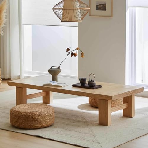 Table basse style chinois table zen kang bois massif 23" - 7