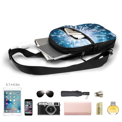 Explosion Firework (1) Print Men's and Women's Foldable Crossbody Bag,Sports Crossbody Bags,and Daily Chest Bags4