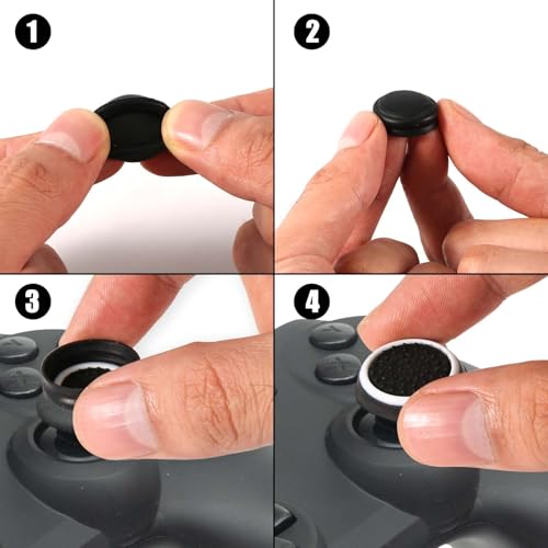 Image of 4pcs Thumb Grips, Full Protection Anti-Slip Anti-Scratch Anti-Fingerprint Protective Cover Thumb Joystick Cap Compatible with PS5 PS4 Xbox Series X /S Xbox One Switch Pro Controller