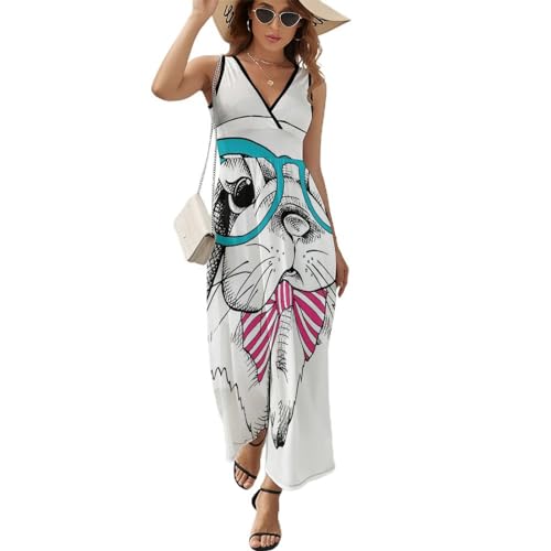 Robe longue d'été sans manches Lapin Blanc pour vos journées décontractées à la plage