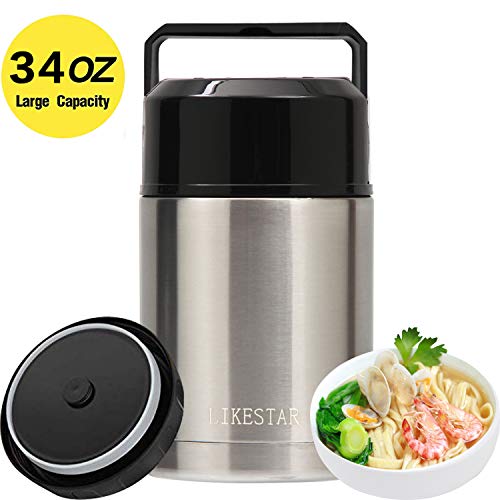 34oz Food Thermos with Built-in Handle Lid,Stainless Steel Vacuum Insulated Food Jar,Thermal lunch