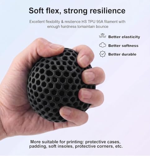 Image of 250G TPU 3D Printer Filament 1.75mm Filajoy3D 3D Printing Filament Dimensional Accuracy + /- 0.02mm for Most FDM 3D Printers,Black