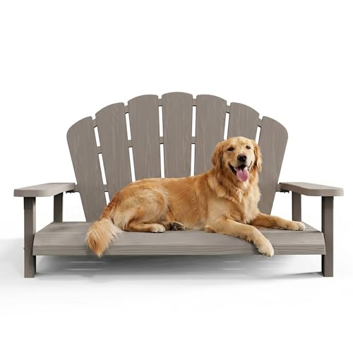 GYMHILL Outdoor Dog Sofa Chair Waterproof Resin Dog Bed for Patio Furniture Easy Assembly and Clean (Grey 40.24 L x 30.08 W x 20.04 H)
