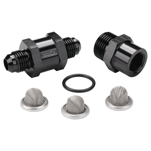 Podavelle 6AN Inline Fuel & Oil Feed Filter Set with 30 80 150 Micron Elements Aluminum Black