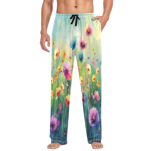 Pantalon de pyjama homme XXL vêtement de nuit maison multicolore