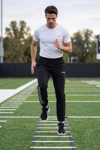 Image of Reebok Men's Woven Mesh Track Pants - Breathable Mesh Panels Gym Trackpants for Men | Training Running Payjama for Men | Athletic Pants - Elastic Drawcord Waistband
