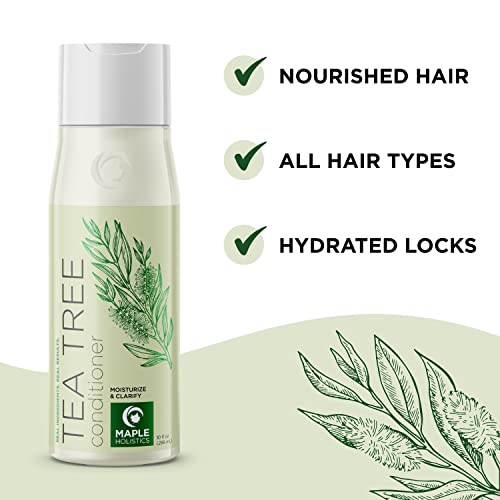 Tea Tree Conditioner For Dry Hair - Tea Tree Oil Conditioner For Damaged Dry Hair And Cleansing Conditioner For Dry Scalp Care - Sulfate Free Conditioner With Nourishing Tea Tree Oil For Hair Care #TOP3