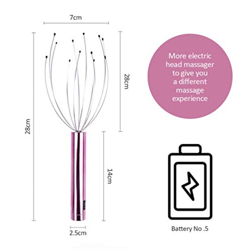 Exceart Head Scalp Scratcher Electric Hand Held Therapeutic Claw Head Massager Steel Wire Tingler For Home Spa Relief And Relaxation Stimulation (Rosy) #TOP4