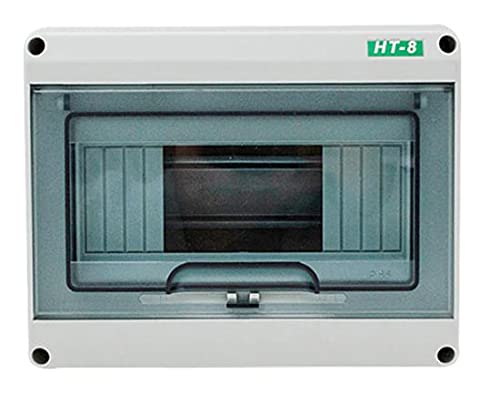 KAMCON� MCB Distribution Board Weatherproof IP 65 Suitable for Outdoor use Waterproof PVC Enclosure with Cover Against Water Splash Outdoor IP65 (MCB Box HT 8 way)